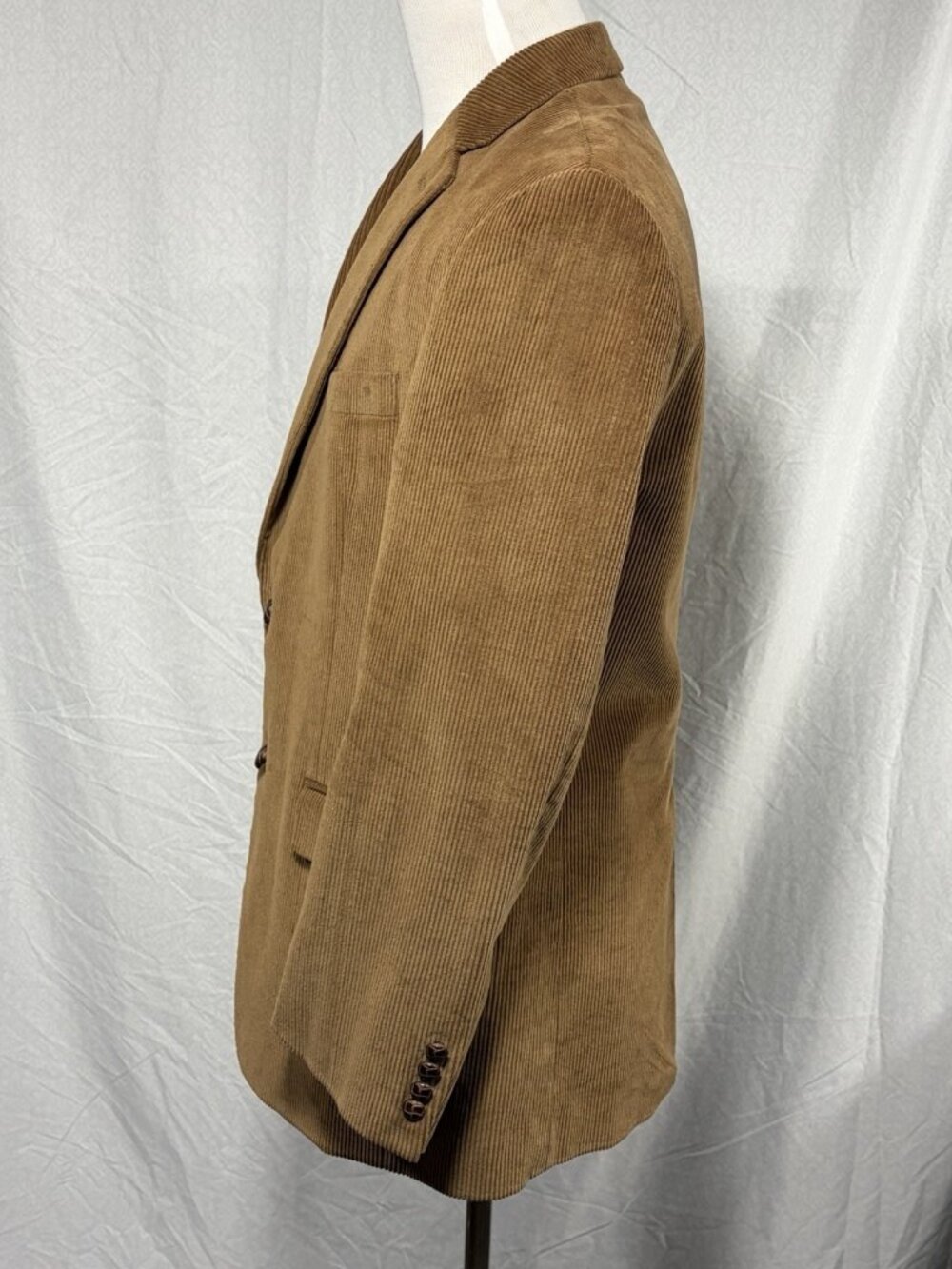 RALPH LAUREN Men’s 2 Button 40R CORDUROY Blazer Leather Buttons Tan Paisley - Picture 4 of 9